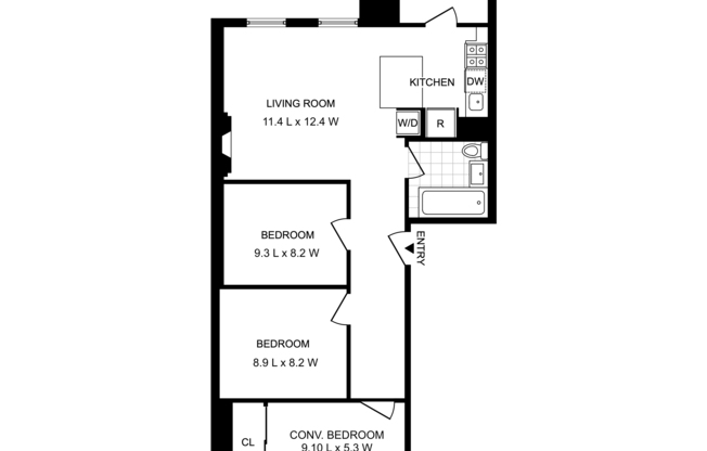 4 beds, 1 bath, $4,995, Unit 2