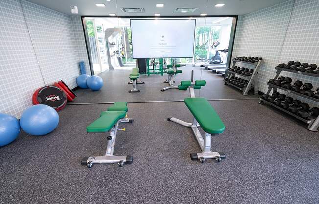 Here is a view of our fitness center at Grand Flats, St. Louis, MO, 63104