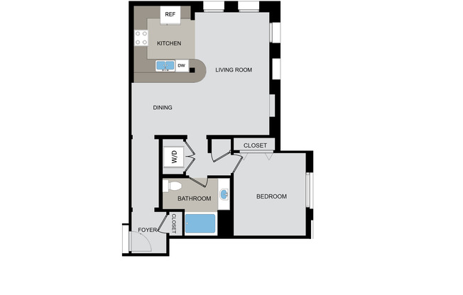 1 bed, 1 bath, 841 sqft, $3,185, Unit 202