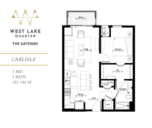 1 bed, 1 bath, 744 sqft, $1,865