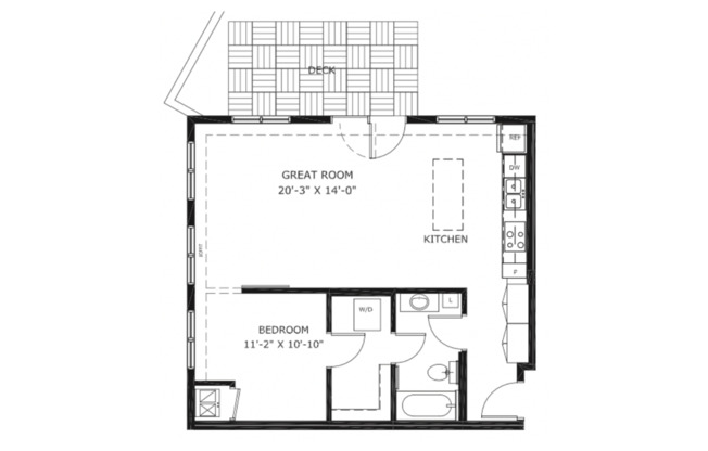 1 bed, 1 bath, 764 sqft, $1,895, Unit 310