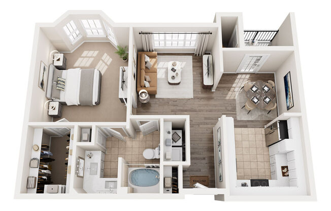 1 bed, 1 bath, 842 sqft, $1,439