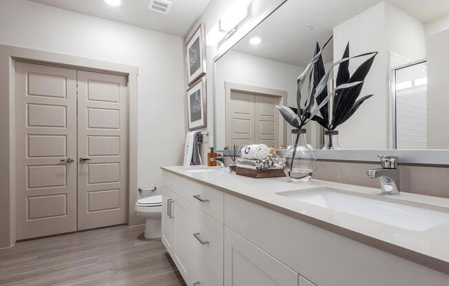 Double Vanities with Large Mirror