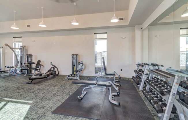 Fitness Center With Modern Equipment at Hermosa Village, Leander