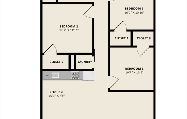 3 beds, 2 baths, 1,360 sqft, $2,584, Unit 324
