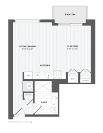 Studio, 1 bath, 615 sqft, $2,660