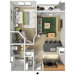 1 bed, 1 bath, 617 sqft, $1,315