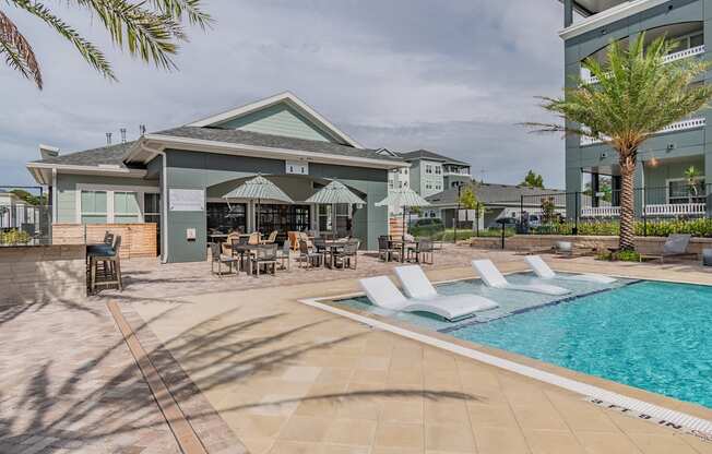 Zero-Entry Pool With Sun Lounge Chairs