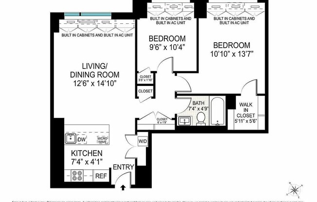 2 beds, 1 bath, 796 sqft, $6,500, Unit 24B