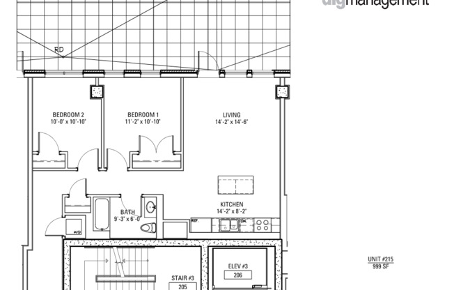 2 beds, 1 bath, 999 sqft, $4,000, Unit 3833-215