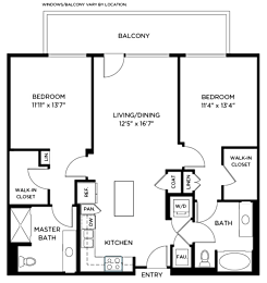 2 beds, 2 baths, 1,197 sqft, $4,115