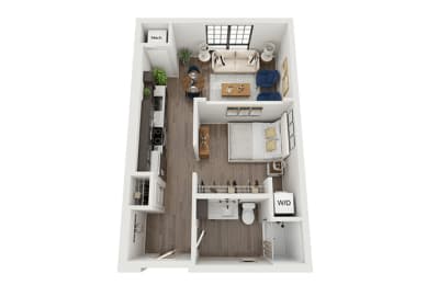 Studio, 1 bath, 498 sqft, $905