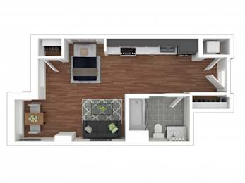 Studio, 1 bath, 506 sqft, $1,999