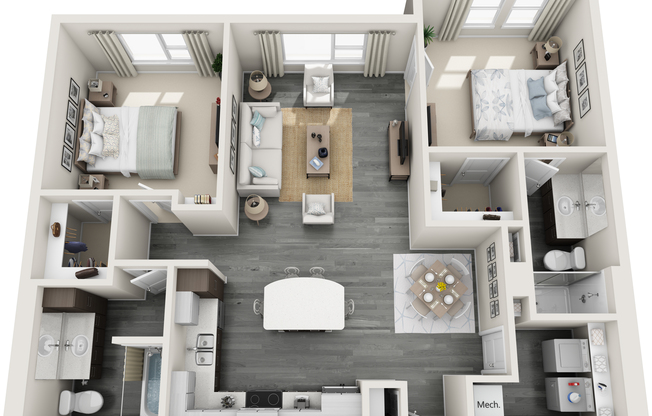 2 beds, 2 baths, 1,115 sqft, $1,995