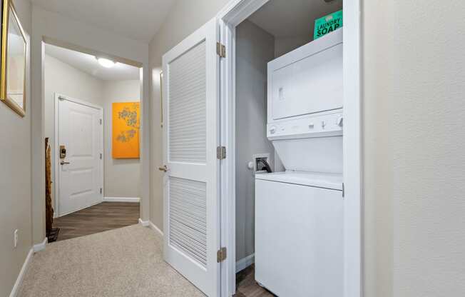 Laundry area at Beaumont Apartments, 14001 NE 183rd Street, WA