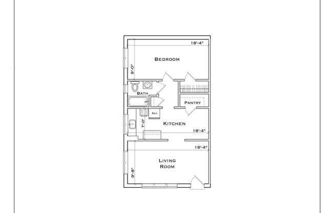 1 bed, 1 bath, 674 sqft, $1,575, Unit 261A