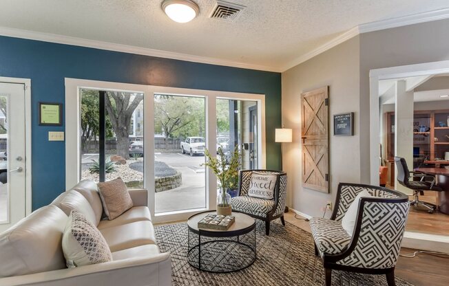 Leasing Office Waiting Area at Rock Creek Apartment Homes in Dallas, Texas, TX