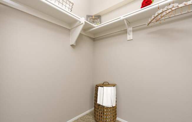 Spacious bedroom closet at 55+ FountainGlen Seacliff, Huntington Beach, CA