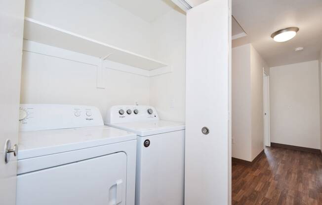 a washer and dryer in a laundry room