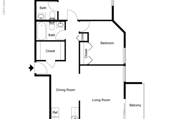 2 beds, 1 bath, 900 sqft, $1,799