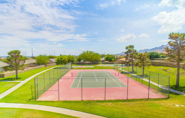 the tennis court at the Village at Cottonwood Springs, El Paso TX