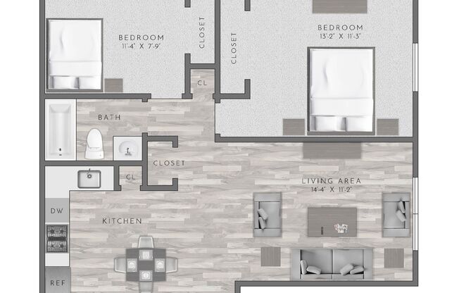 2 beds, 1 bath, 750 sqft, $2,115