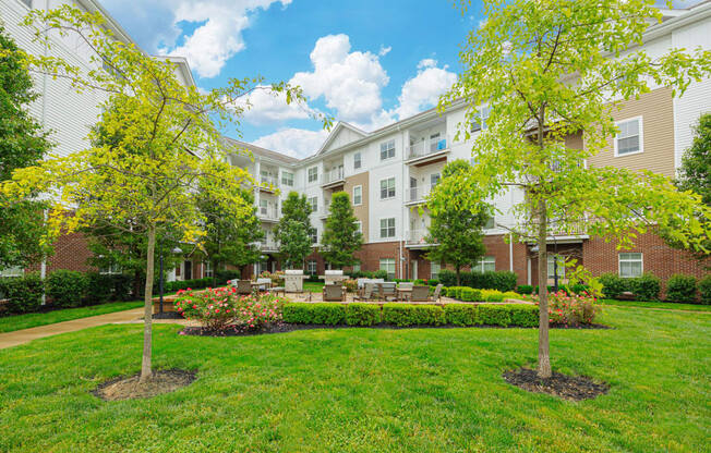 the preserve at city center courtyard with grass and trees