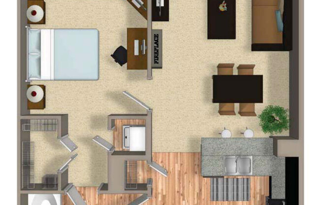 1 bed, 1 bath, 727 sqft, $1,640