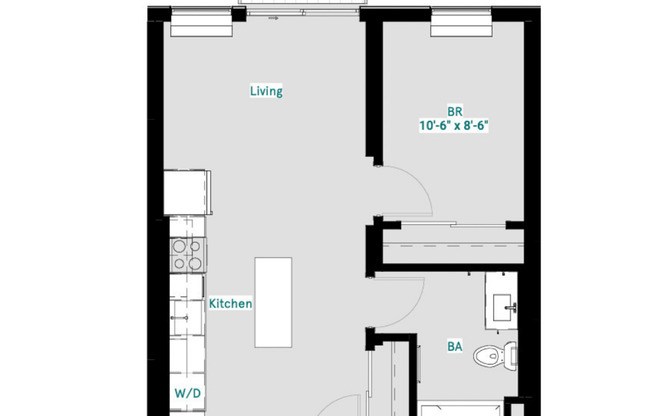 1 bed, 1 bath, 556 sqft, $1,294, Unit 506