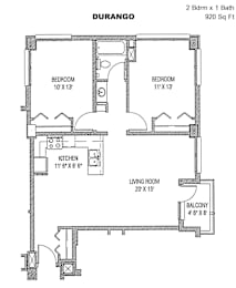 2 beds, 1 bath, 920 sqft, $2,015