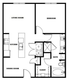 1 bed, 1 bath, 828 sqft, $1,740