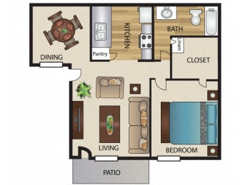 1 bed, 1 bath, 659 sqft, $974