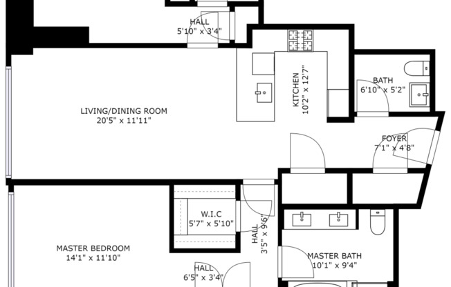 2 beds, 2.5 baths, 1,318 sqft, $11,900, Unit 16M