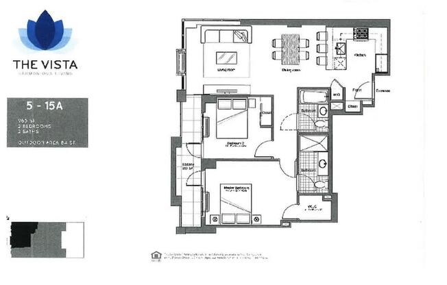 2 beds, 2 baths, 965 sqft, $5,700, Unit 7A