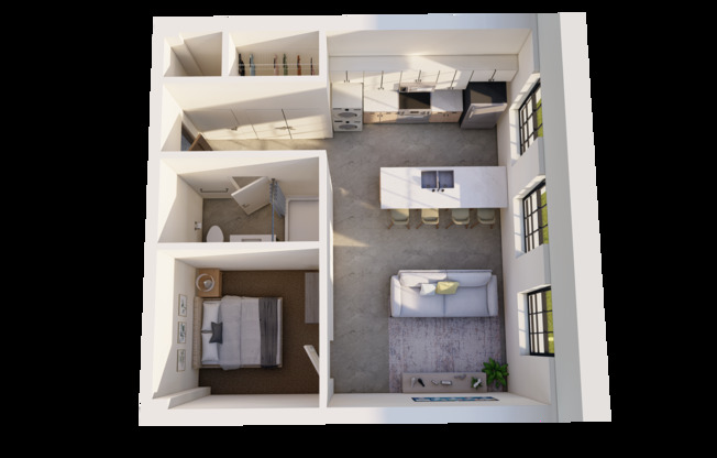 Studio, 1 bath, 586 sqft, $1,390, Unit Apartment #101