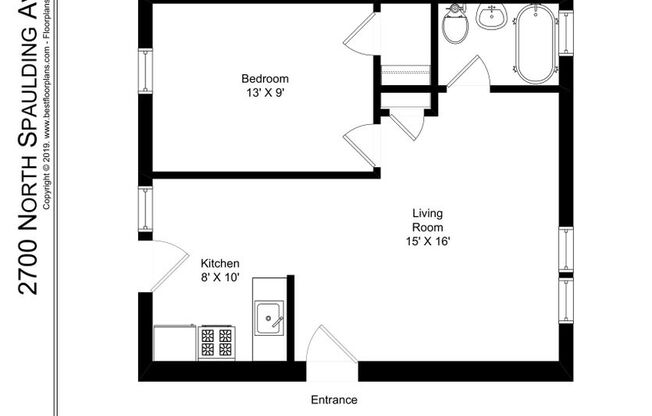 1 bed, 1 bath, 559 sqft, $1,650, Unit 2700-1EE