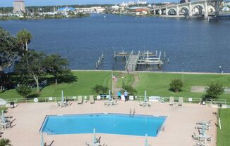 Riverfront 6th Floor Condo Overlooking The Pool: Includes Water, Basic Cable & internet