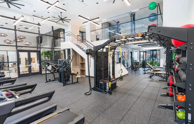 Break a sweat or switch up your routine in the expansive two-story fitness center.