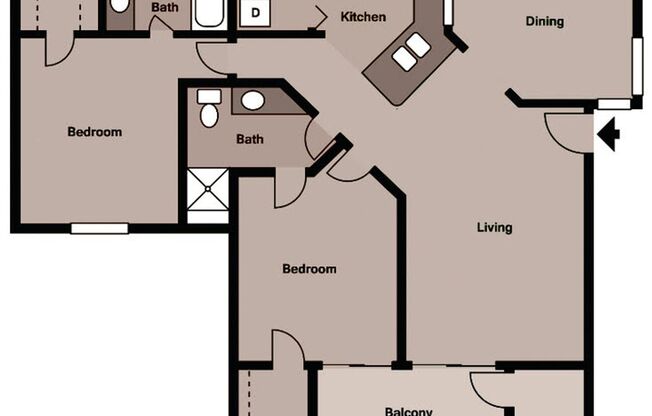 2 beds, 2 baths, 1,150 sqft, $1,775, Unit 788-200