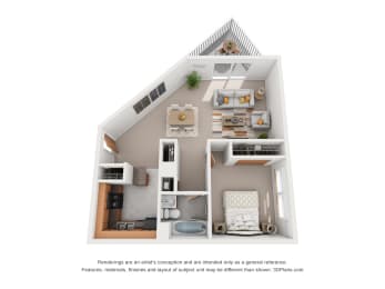 1 bed, 1 bath, 715 sqft, $1,440