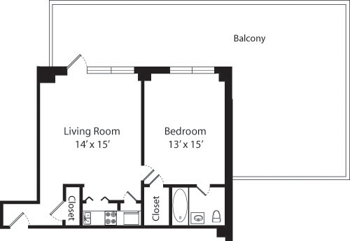 1 bed, 1 bath, 575 sqft, $4,913, Unit 11J