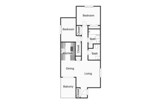 2 beds, 1.5 baths, 907 sqft, $805
