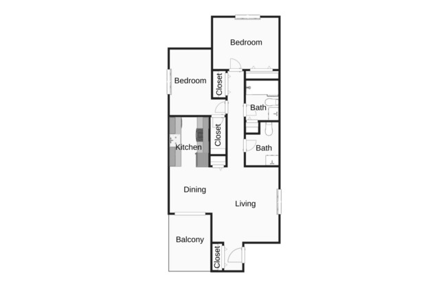 2 beds, 1.5 baths, 907 sqft, $870