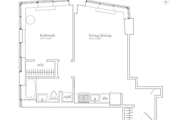 1 bed, 1 bath, 636 sqft, $4,600, Unit 18A