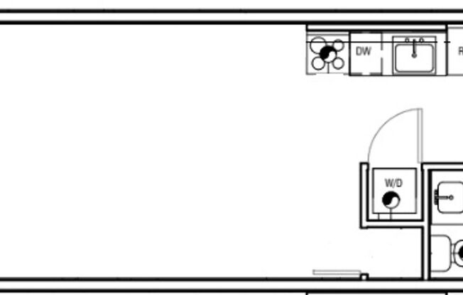 Studio, 1 bath, 282 sqft, $1,445, Unit 211
