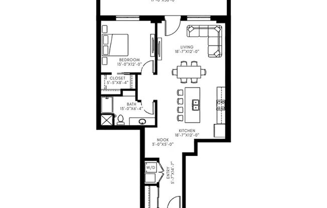 1 bed, 1 bath, 1,050 sqft, $3,100, Unit 106