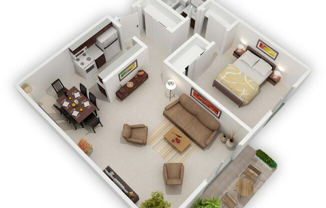 1 bed, 1 bath, 676 sqft, $995