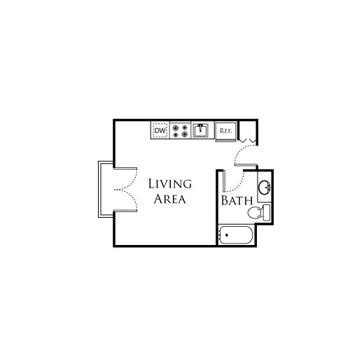 Studio, 1 bath, 502 sqft, $1,562, Unit 11