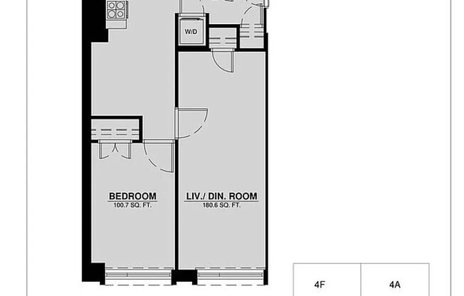 2 beds, 1 bath, $3,500, Unit 5E