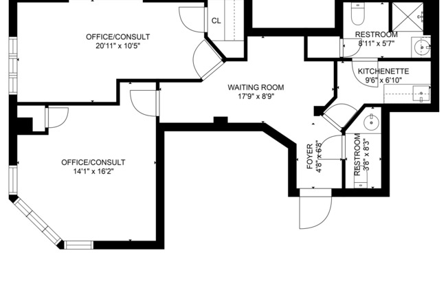 Studio, 2 baths, 695 sqft, $4,344, Unit 1H